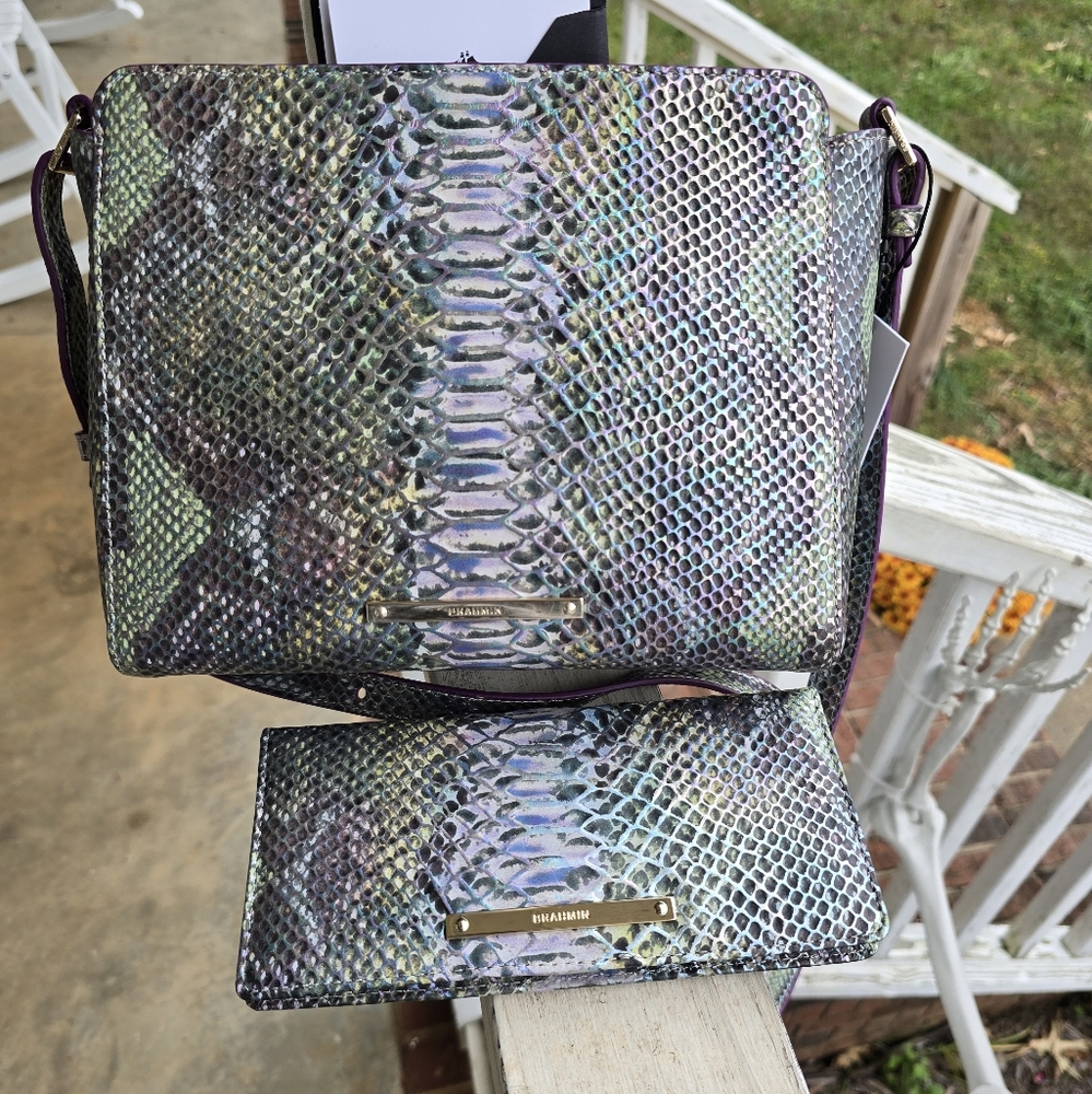 Brahmin Moonstone Seville Carrie Crossbody & Ady Wallet